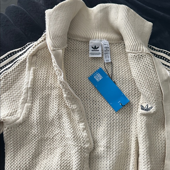 adidas Cream crochet  Track Pants with Black Stripes - Picture 9 of 10